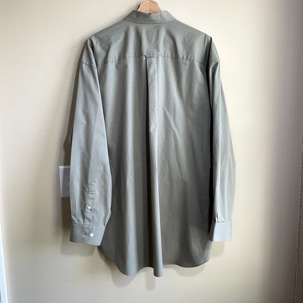 NWT Nordstrom 100% cotton smartcare light olive green button down shirt men's XL - Picture 7 of 7